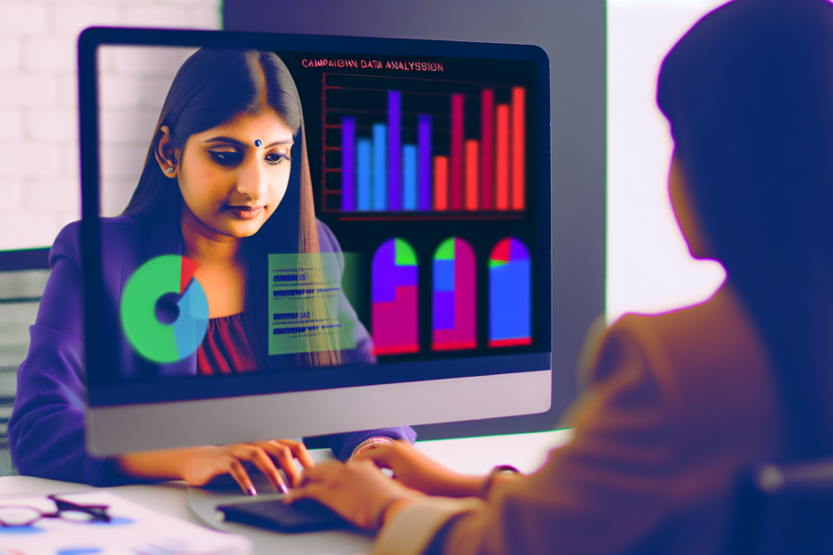 Kampagnedataanalyse: Sådan forbedrer forståelsen af annoncens dynamik dine resultater i søgenetværket En professionel arbejder intensivt på sin computer med farverige grafer og tabeller om kampagnedataanalyse og annoncestrategi i baggrunden. Alt-text: Professionel analyserer kampagnedata og optimerer annoncestrategier på computer med grafer og tabeller i baggrunden.