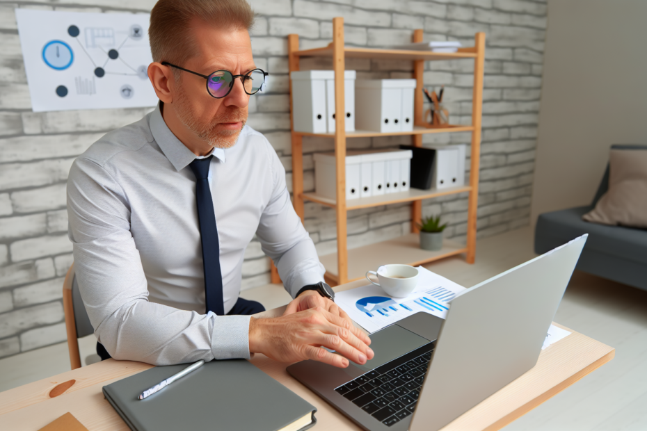 Effektiv webinarbaseret lead nurturing som en del af din digitale kunderejsestrategi En professionel deltager lytter engageret til et interaktivt webinar på sin bærbar computer, omgivet af noter og en kop kaffe ved siden af, i et organiseret hjemmekontor. Alt-text: En person deltager i et interaktivt webinar fra hjemmekontoret, med noter og en kop kaffe ved siden af.