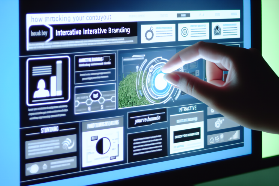 Interaktivt brandindhold: Når brugerinvolvering driver kampagneresultater En hånd, der interagerer med et digitalt skærmbillede fyldt med forskellige former for interaktivt brandindhold såsom quizzer, afstemninger, og interaktive infografikker. Alt-text: Hånd interagerer med digital skærm, der viser interaktivt brandindhold som quizzer og infografikker.