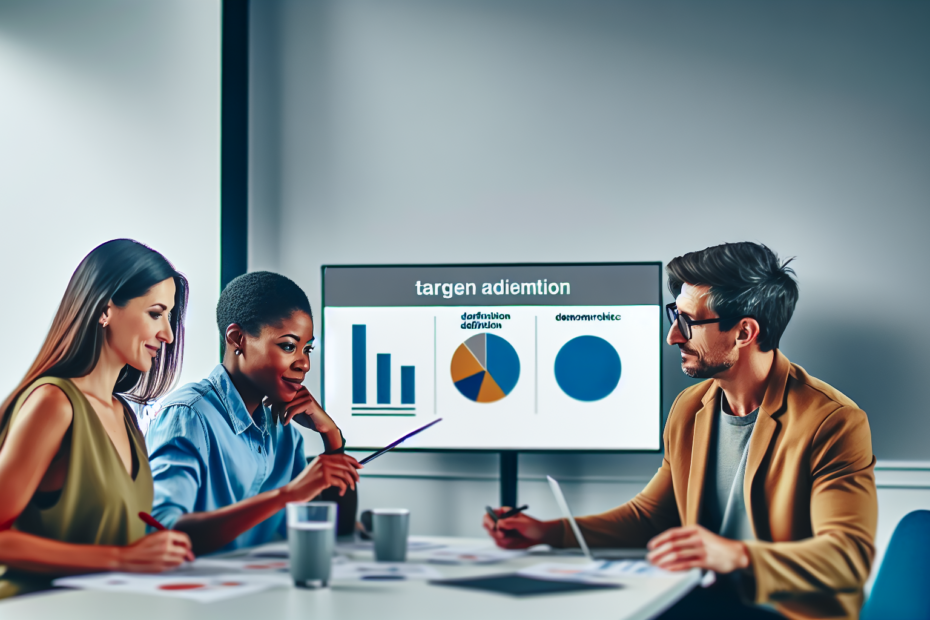 Bedre resultater med personlig målgruppedefinition: Forstå betydningen af demografiske annoncemønstre En gruppe af marketingprofessionelle analyserer data og grafer på en stor skærm, strategisk planlægning for at optimere målgruppedefinition og demografisk indsigt i deres næste kampagne Alt-text: Marketingteam analyserer målgruppedata og demografiske indsigter på skærm for at optimere kampagneplanlægning