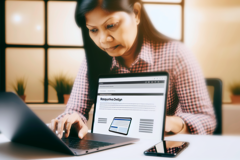Mobiloptimeret e-maildesign: Strategier til at øge din klikrate på smartphones og tablets En person, der omhyggeligt designer en mobiltilpasset e-mail på en laptop med visning af responsivt design på en mobiltelefon ved siden af. Alt-text: En designer optimerer en e-mail til mobilvisning på en laptop med en mobiltelefon ved siden af, der viser det responsive design.