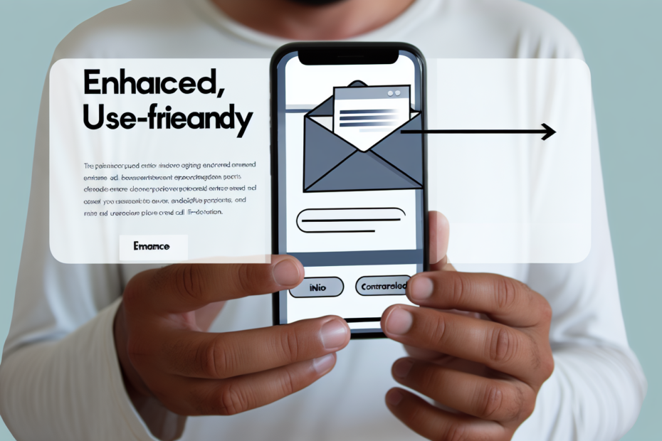 Derfor bør mobilvenligt e-maildesign være en del af dine digitale kampagner "Billede af en person der holder en smartphone, mens de åbner en optimeret og brugervenlig e-mail, designet med stort, læseligt tekst og tydelige opfordringsknapper på en lys baggrund." Alt-text: Person holder smartphone med mobilvenlig e-mail åben, fremviser læselig tekst og tydelige CTA knapper.
